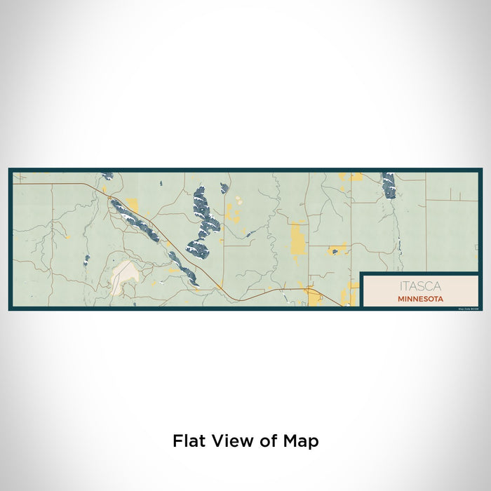 Flat View of Map Custom Itasca Minnesota Map Enamel Mug in Woodblock