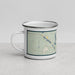 Left View Custom Itasca Minnesota Map Enamel Mug in Woodblock