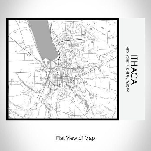 Rendered View of Ithaca New York Map on 20oz Stainless Steel Insulated Bottle with Bamboo Top with printed classic style map