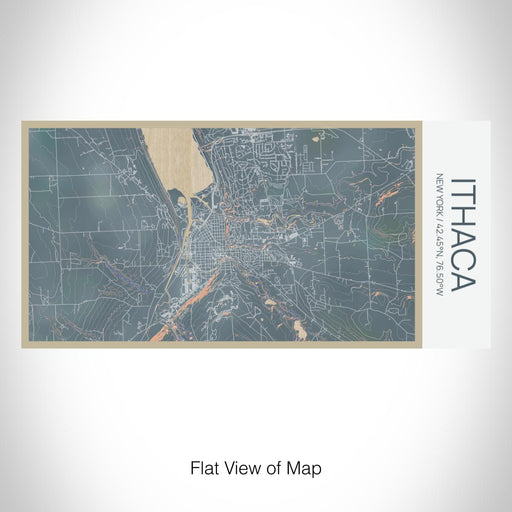Rendered View of Ithaca New York Map on 17oz Stainless Steel Insulated Bottle with printed afternoon style map