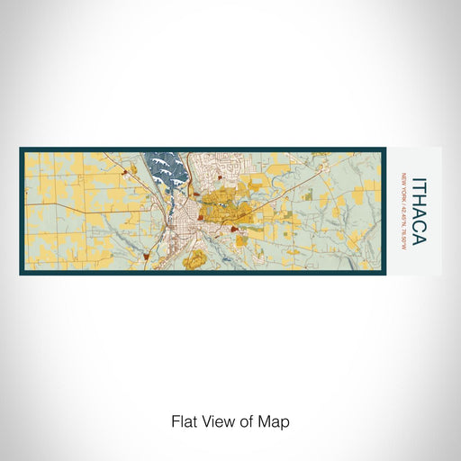 Rendered View of Ithaca New York Map on 10oz Stainless Steel Insulated Cup in Woodblock with Sliding Lid