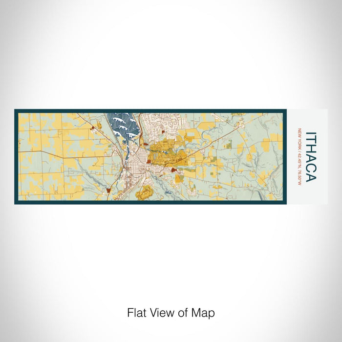Rendered View of Ithaca New York Map on 10oz Stainless Steel Insulated Cup in Woodblock with Sliding Lid