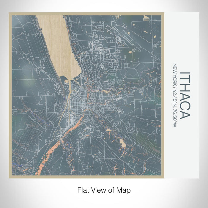 Rendered View of Ithaca New York Map on 17oz Stainless Steel Insulated Tumbler in Afternoon Map Style