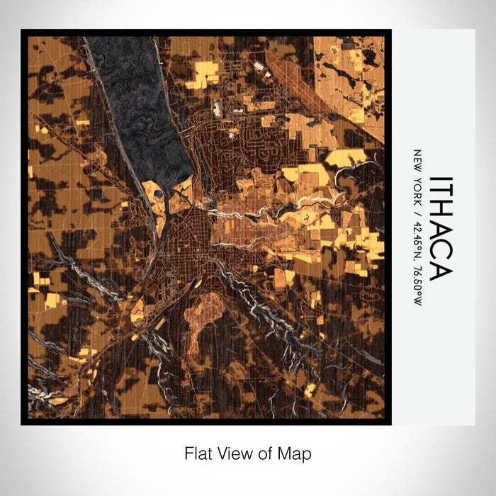 Rendered View of Ithaca New York Map on 17oz Stainless Steel Insulated Tumbler in Ember Map Style