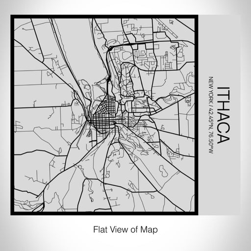 Rendered View of Ithaca New York Map on 17oz Stainless Steel Insulated Tumbler in Tactile Lines with Succulent in Background