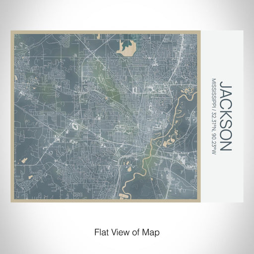 Rendered View of Jackson Mississippi Map on 20oz Stainless Steel Insulated Bottle with Bamboo Top with printed afternoon style map