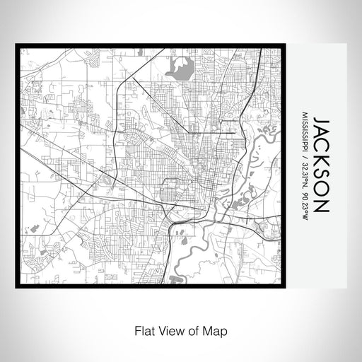 Rendered View of Jackson Mississippi Map on 20oz Stainless Steel Insulated Bottle with Bamboo Top with printed classic style map