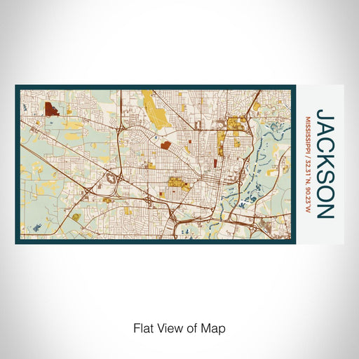 Rendered View of Jackson Mississippi Map on 17oz Stainless Steel Insulated Bottle with printed woodblock style map