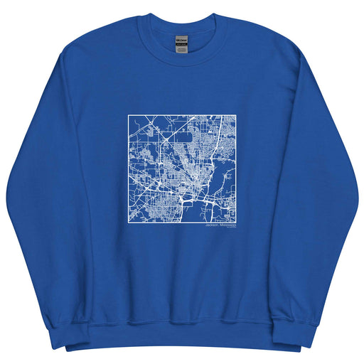 Jackson Mississippi  Map Unisex Crewneck Sweater with City inscription in Royal Blue