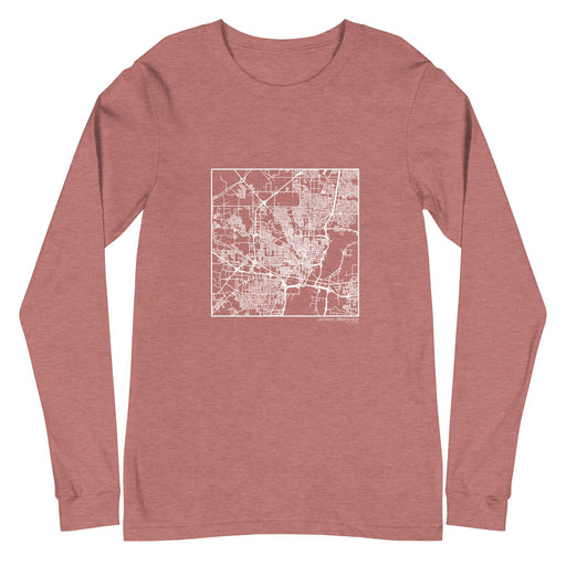 Jackson Mississippi  Map Unisex Long-Sleeve T-shirt with City inscription in Heather Mauve