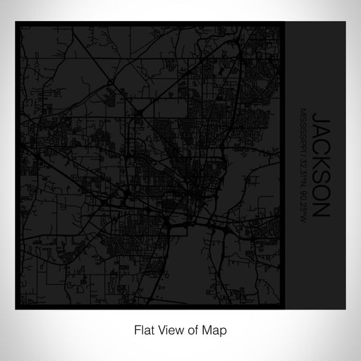 Rendered View of Jackson Mississippi Map on 17oz Stainless Steel Insulated Tumbler in Matte Black with Tactile Lines