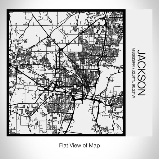 Rendered View of Jackson Mississippi Map on 17oz Stainless Steel Insulated Tumbler in Matte White with Tactile Lines