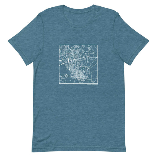 Jackson Tennessee  Map Unisex T-Shirt with City inscription in Heather Teal