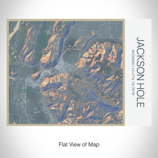 Rendered View of Jackson Hole Wyoming Map on 20oz Stainless Steel Insulated Bottle with Bamboo Top with printed afternoon style map