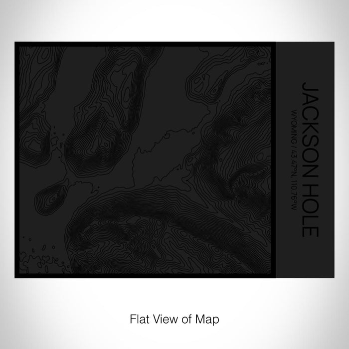 Rendered View of Jackson Hole Wyoming Map on 20oz Stainless Steel Insulated Bottle with Bamboo Top in Matte Black with printed Tactile Lines Map in Black