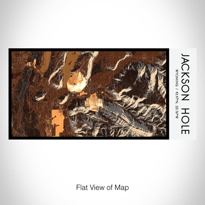 Rendered View of Jackson Hole Wyoming Map on 17oz Stainless Steel Insulated Bottle with printed ember style map