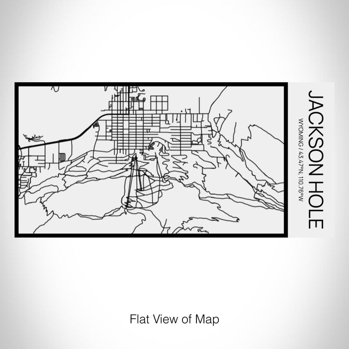 Rendered View of Jackson Hole Wyoming Map on 17oz Stainless Steel Insulated Cola Bottle in Stainless in Matte White