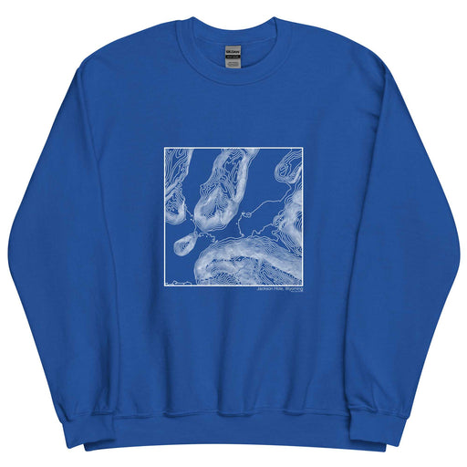 Jackson Hole Wyoming Topographic  Map Unisex Crewneck Sweater with City inscription in Royal Blue