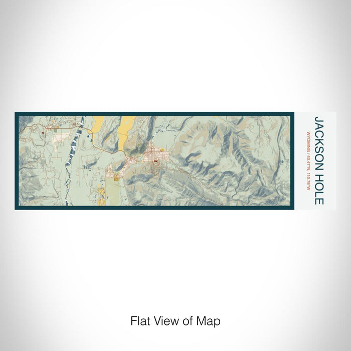 Rendered View of Jackson Hole Wyoming Map on 10oz Stainless Steel Insulated Cup in Woodblock with Sliding Lid
