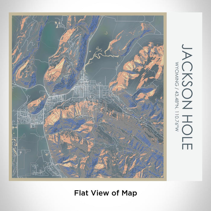 Rendered View of Jackson Hole Wyoming Map on 17oz Stainless Steel Insulated Tumbler in Afternoon Map Style