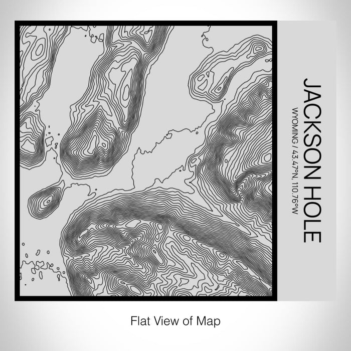 Rendered View of Jackson Hole Wyoming Map on 17oz Stainless Steel Insulated Tumbler in Tactile Lines with Succulent in Background