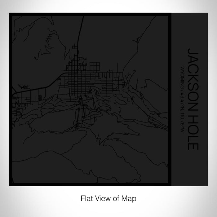 Rendered View of Jackson Hole Wyoming Map on 17oz Stainless Steel Insulated Tumbler in Matte Black with Tactile Lines