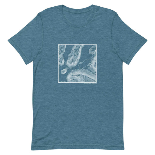 Jackson Hole Wyoming Topographic  Map Unisex T-Shirt with City inscription in Heather Teal