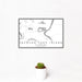 12x18 Jackson Lake Island Alabama Map Print Landscape Orientation in Classic Style With Small Cactus Plant in White Planter