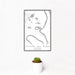 12x18 Jackson Lake Island Alabama Map Print Portrait Orientation in Classic Style With Small Cactus Plant in White Planter