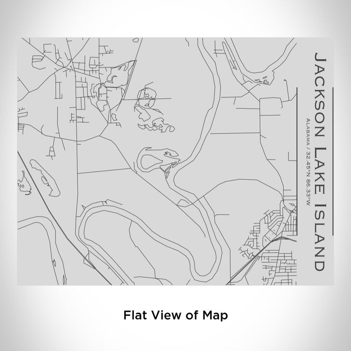 Rendered View of Jackson Lake Island Alabama Map Engraving on 20oz Stainless Steel Insulated Bottle with Bamboo Top