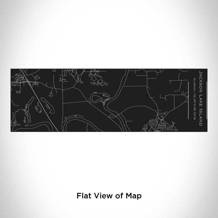 Rendered View of Jackson Lake Island Alabama Map Engraving on 10oz Stainless Steel Insulated Cup with Sliding Lid in Black