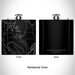 Rendered View of Jackson Lake Island Alabama Map Engraving on 6oz Stainless Steel Flask in Black