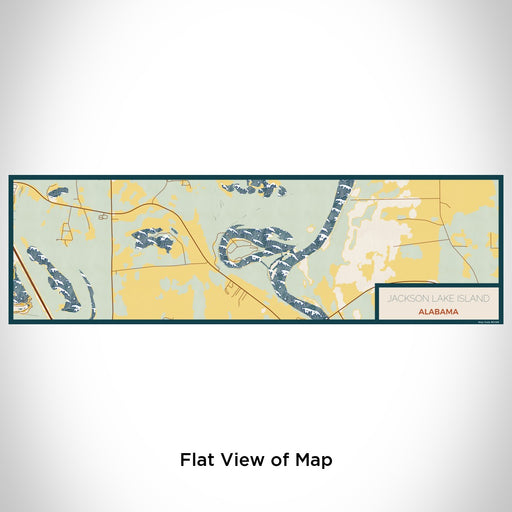 Flat View of Map Custom Jackson Lake Island Alabama Map Enamel Mug in Woodblock