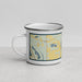 Left View Custom Jackson Lake Island Alabama Map Enamel Mug in Woodblock