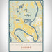 Jackson Lake Island Alabama Map Print Portrait Orientation in Woodblock Style With Shaded Background