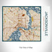 Rendered View of Jacksonville Florida Map on 20oz Stainless Steel Insulated Bottle with Bamboo Top with printed woodblock style map