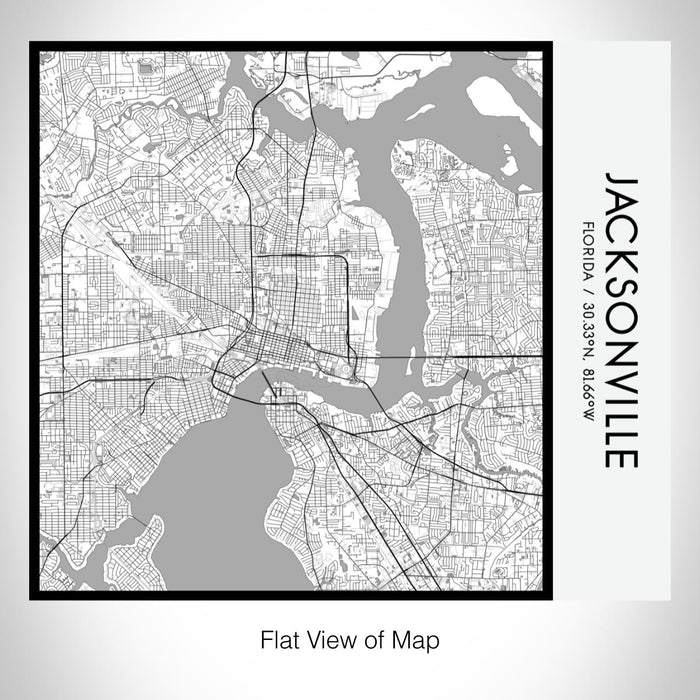 Rendered View of Jacksonville Florida Map on 17oz Stainless Steel Insulated Tumbler in Classic Map Style