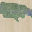 Jamaica  Map Print in Afternoon Style Zoomed In Close Up Showing Details