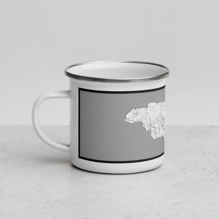 Left View Custom Jamaica  Map Enamel Mug in Classic