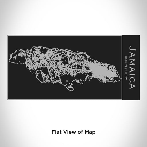 Rendered View of Jamaica  Map Engraving on 17oz Stainless Steel Insulated Cola Bottle in Black