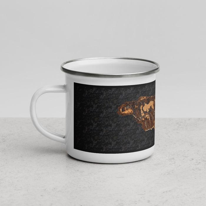 Left View Custom Jamaica  Map Enamel Mug in Ember