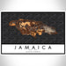 Jamaica  Map Print Landscape Orientation in Ember Style With Shaded Background