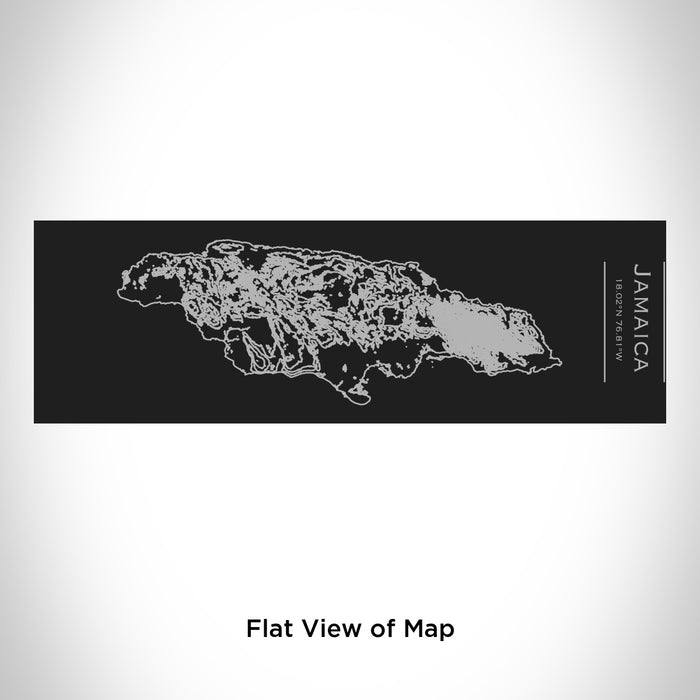 Rendered View of Jamaica  Map Engraving on 10oz Stainless Steel Insulated Cup with Sliding Lid in Black