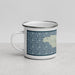 Left View Custom Jamaica  Map Enamel Mug in Woodblock