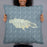 Person holding 22x22 Custom Jamaica  Map Throw Pillow in Woodblock
