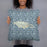 Person holding 18x18 Custom Jamaica  Map Throw Pillow in Woodblock