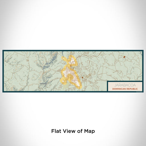 Flat View of Map Custom Jarabacoa Dominican Republic Map Enamel Mug in Woodblock