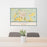 24x36 Jasper Florida Map Print Lanscape Orientation in Woodblock Style Behind 2 Chairs Table and Potted Plant
