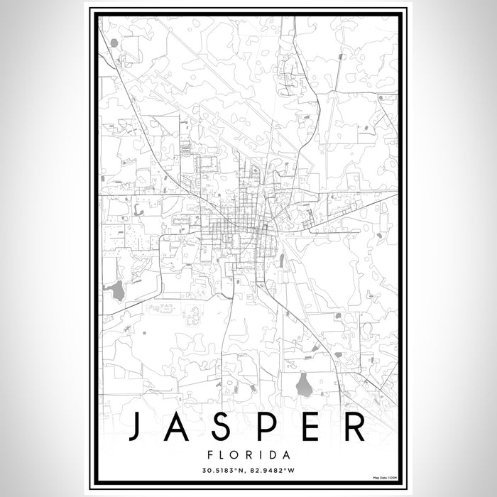 Jasper Florida Map Print Portrait Orientation in Classic Style With Shaded Background