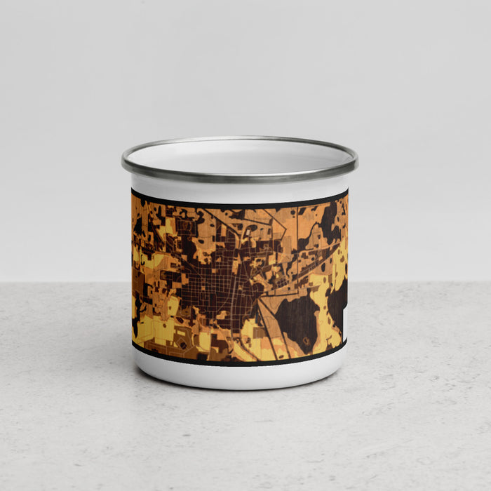 Front View Custom Jasper Florida Map Enamel Mug in Ember